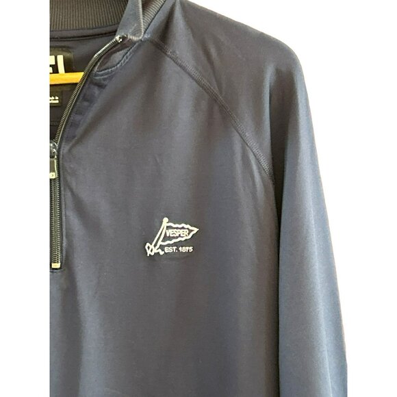 FootJoy Men's Navy Blue 1/4 Zip Pullover Jacket Large Vesper Country Club Golf - Picture 2 of 5
